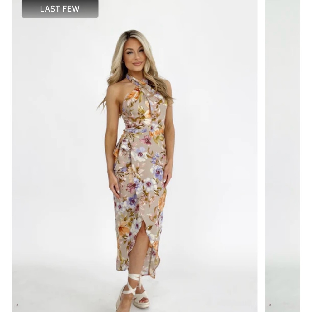 High neck floral dress brand new